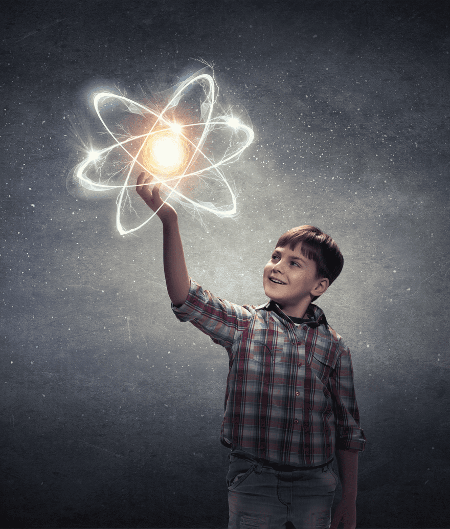 Child holding physics