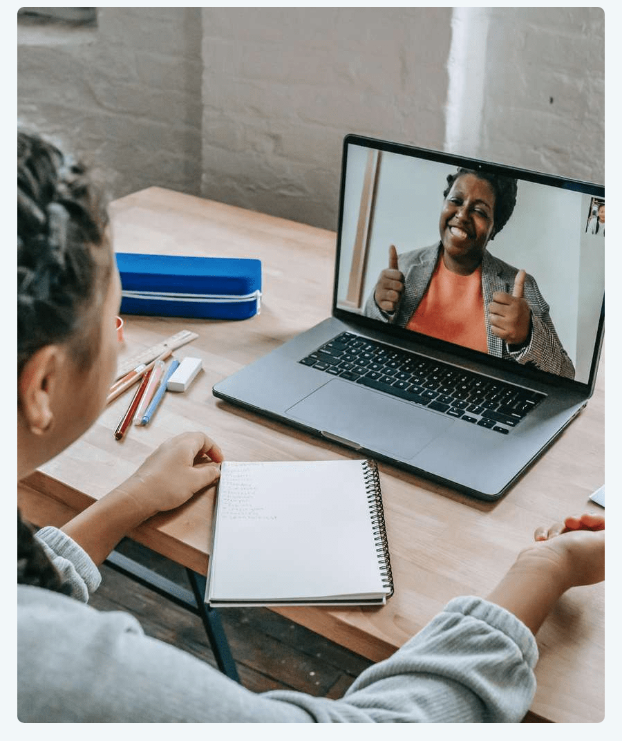 Tutor on laptop screen