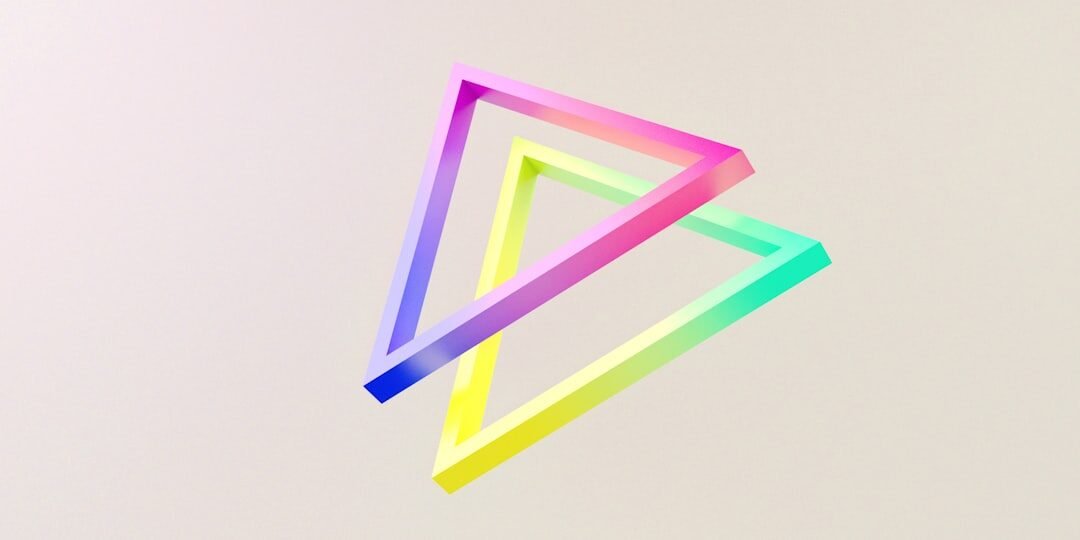 Two overlapping colorful triangle outlines representing the concept of triangle congruence vs. Similarity in geometry.