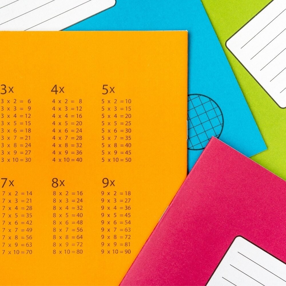 Bright colored math tutoring worksheets for students